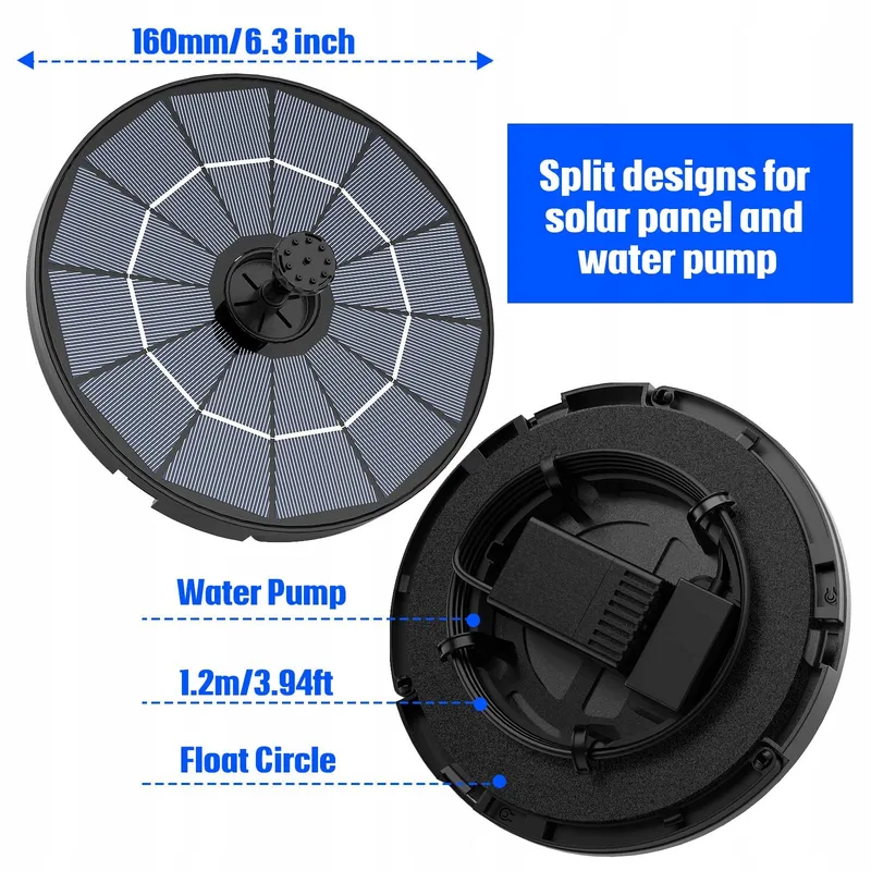 AISITIN Solar Fontein Buiten 2.8W Paneel DIY Tuinpomp Vijver — foto 3