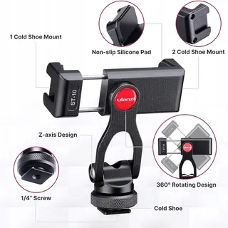 ULANZI ST-10 Metalen Telefoonhouder Statiefadapter iPhone Android — miniatuur 7