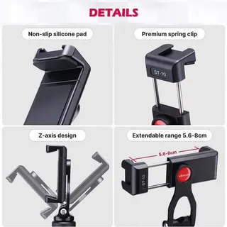 ULANZI ST-10 Metalen Telefoonhouder Statiefadapter iPhone Android — miniatuur 5