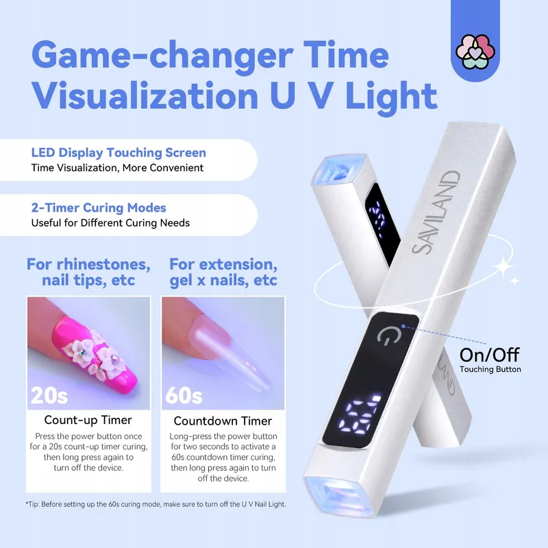 SAVILAND Mini UV Nagellamp 12W LED Draagbaar Gel Lak — foto 4