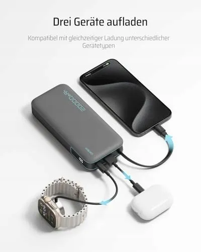 CUKTECH Powerbank 20000mAh 45W USB-C Display — foto 7