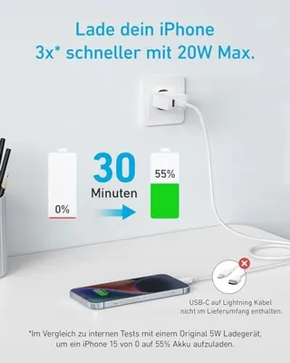 ANKER 20W USB C Oplader iPad Snelladen iPhone 150cm Kabel — miniatuur 4