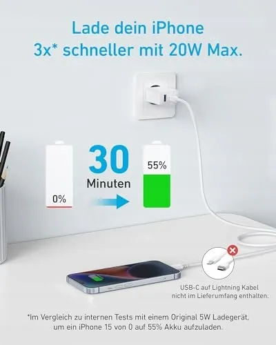 ANKER 20W USB C Oplader iPad Snelladen iPhone 150cm Kabel — foto 4