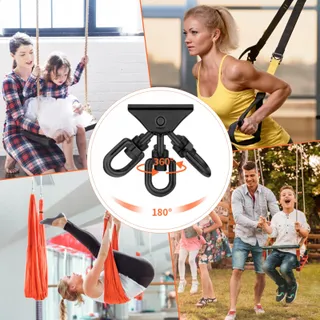 MORZEJAR Plafondhaak 360° Zwart Hangmat Schommel — miniatuur 3
