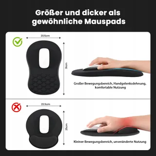 EOOCOO Ergonomische Muismat Polssteun Massage 300x200mm — miniatuur 5