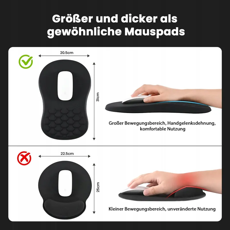 EOOCOO Ergonomische Muismat Polssteun Massage 300x200mm — foto 5
