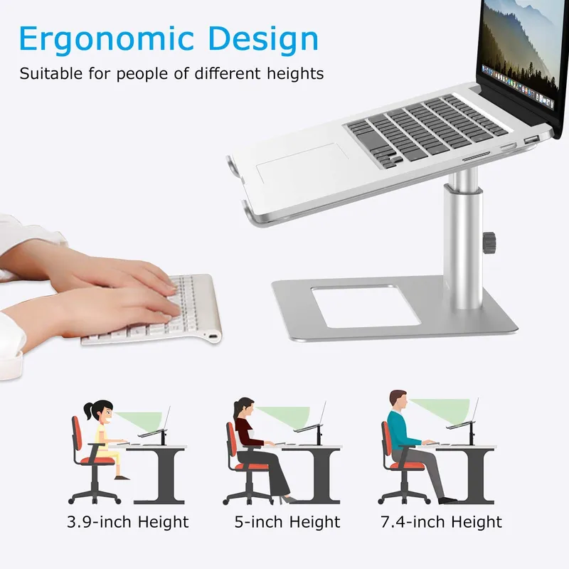 BOYATA Verstelbare Aluminium Laptopstandaard voor 10-17 Inch Notebooks — foto 4