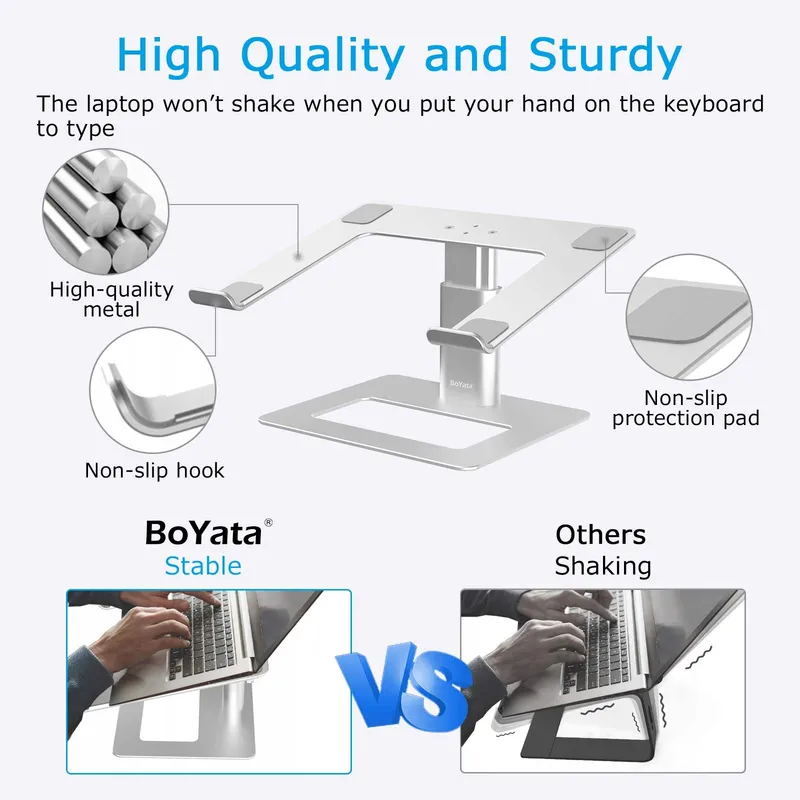 BOYATA Verstelbare Aluminium Laptopstandaard voor 10-17 Inch Notebooks — foto 3