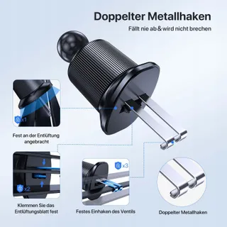 MIRACASE Telefoonhouder Auto Ventilatierooster 360 Draaibaar — miniatuur 3