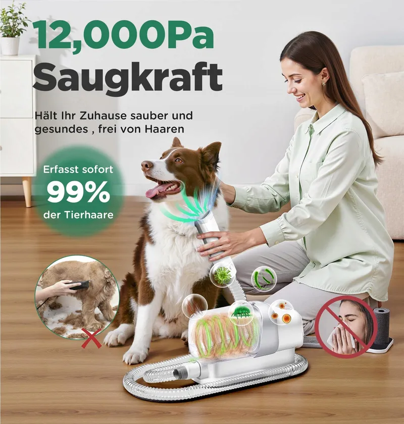 GIMARS Trimmer Hond met Stofzuiger 2,3L 12000Pa Set — foto 4