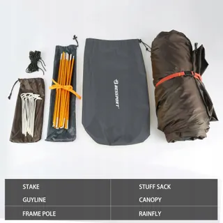 BESSPORT Tent 2 Personen Licht Waterdicht Camping Wandelen — miniatuur 6