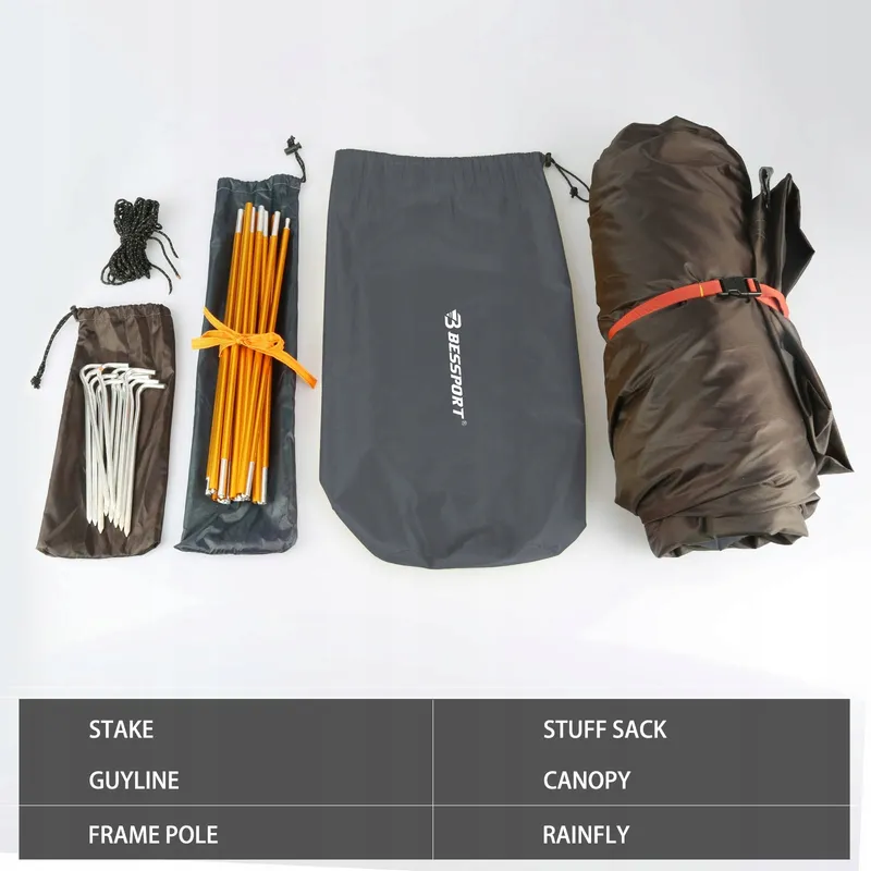 BESSPORT Tent 2 Personen Licht Waterdicht Camping Wandelen — foto 6