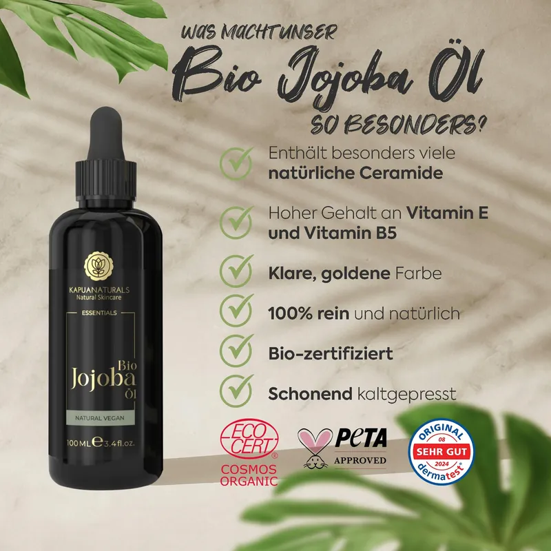 BIO Jojoba Olie 100ml Natuurlijk Haar Huid Nagels Vegan — foto 3
