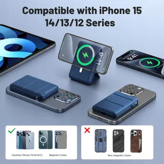 AZMUTH Magnetische Draadloze Powerbank 10000mAh iPhone 22.5W LED — miniatuur 3