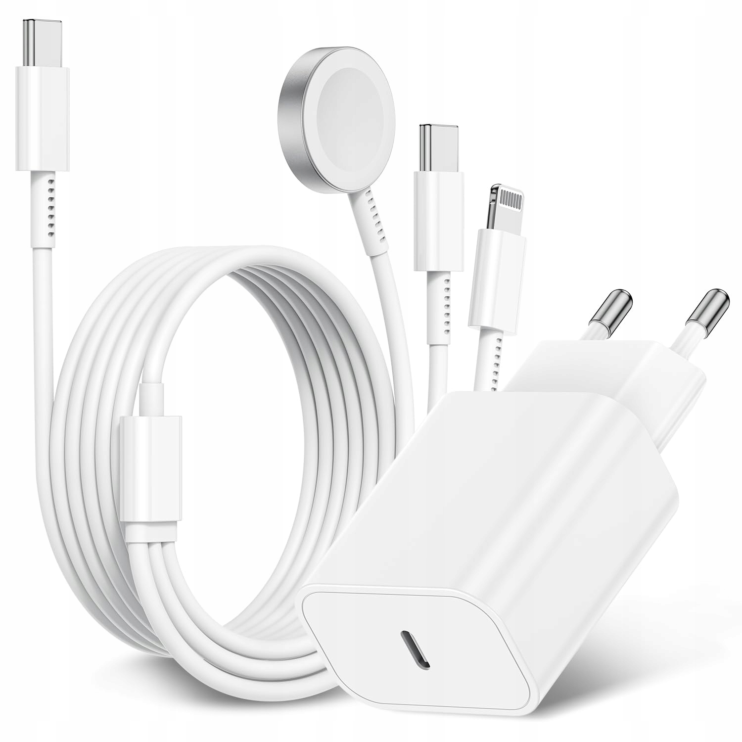 JEENEK Universeel 3-in-1 Kabel Apple Watch iPhone USB-C 2M