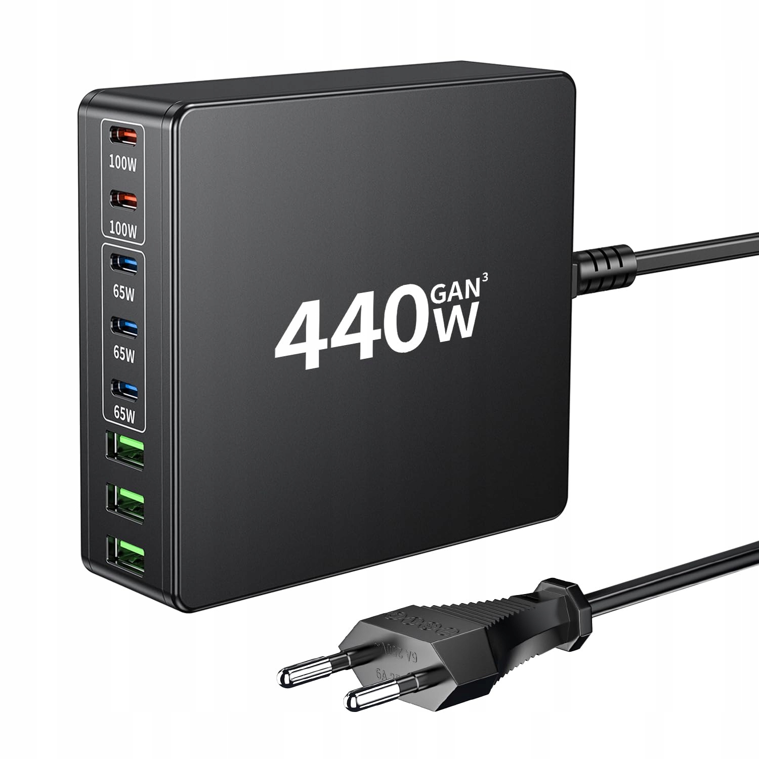 HSSNS USB-C Oplader 440W 8-Poorts Snelladen Laptop iPhone