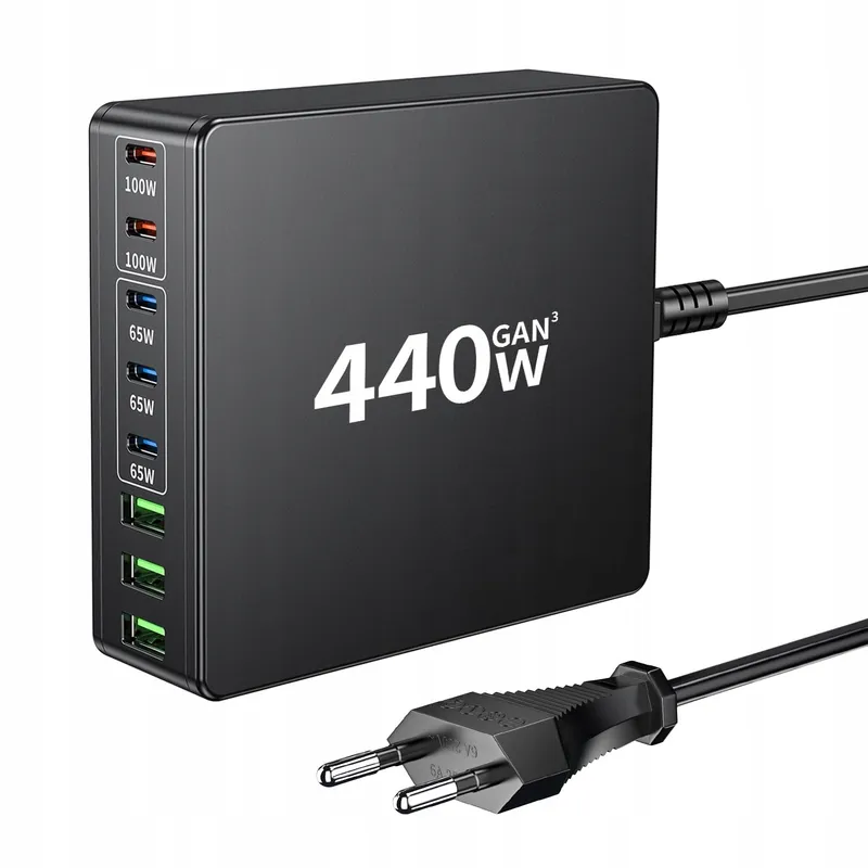 HSSNS USB-C Oplader 440W 8-Poorts Snelladen Laptop iPhone — foto 1