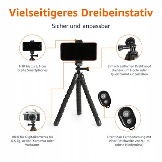 BASICS Draagbaar Flexibel Statief Afstandsbediening Telefoonhouder — miniatuur 2