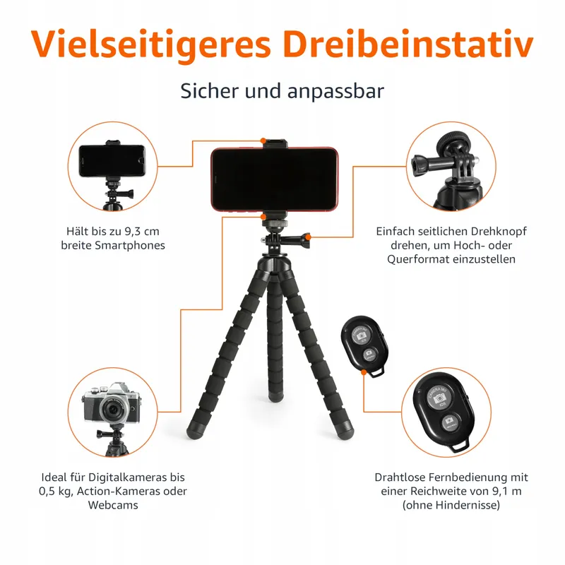 BASICS Draagbaar Flexibel Statief Afstandsbediening Telefoonhouder — foto 2