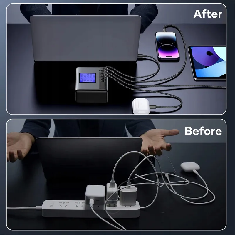 USB-Oplader 60W 8 Poorten USB-Laadstation 12A — foto 4