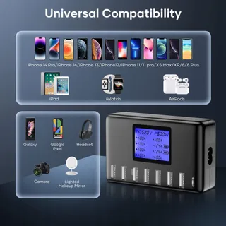 USB-Oplader 60W 8 Poorten USB-Laadstation 12A — miniatuur 5