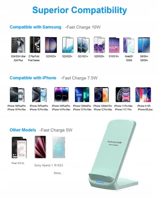 NANAMI Snelle Draadloze Oplader 10W Samsung iPhone Google LG — miniatuur 2