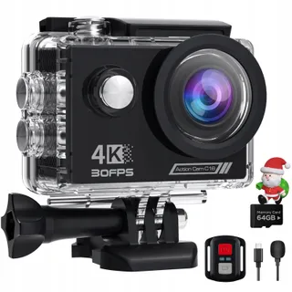 CAMLANCE 4K Actiecamera 64G SD 40M Onderwater WiFi 170° — miniatuur 1