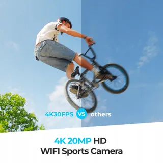 CAMLANCE 4K Actiecamera 64G SD 40M Onderwater WiFi 170° — miniatuur 4