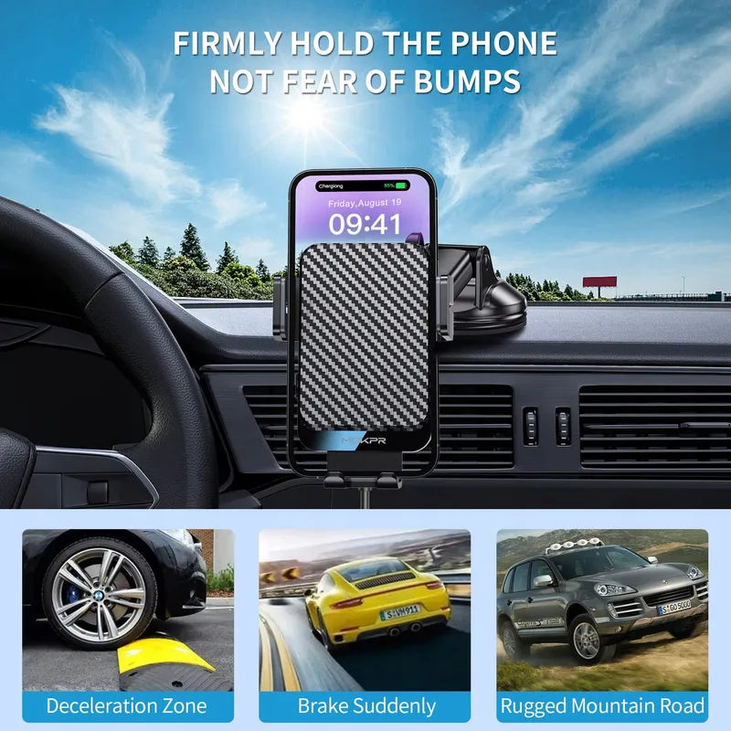 MOKPR Autohouder Met Draadloos Laden 15W Voor iPhone Android — foto 7