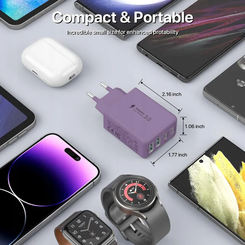 SCCVEE USB C Oplader 40W 4 Poorten Snellader iPhone Android — foto 6