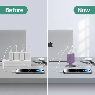 SCCVEE USB C Oplader 40W 4 Poorten Snellader iPhone Android — miniatuur 5