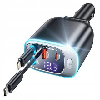 ROLGNO Autolader 72W 4 Poorten USB C iPhone Galaxy — miniatuur 1