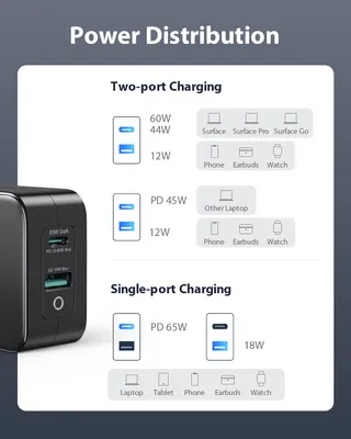 USB-C Oplader 65W met Surface Kabel Pro Go Laptop Book — miniatuur 7