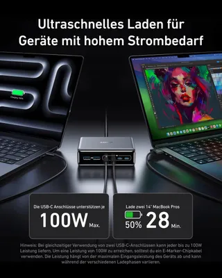 ANKER Prime 200W USB-C Oplader GaN 6 Poorten PD Laptops Bureau — miniatuur 3