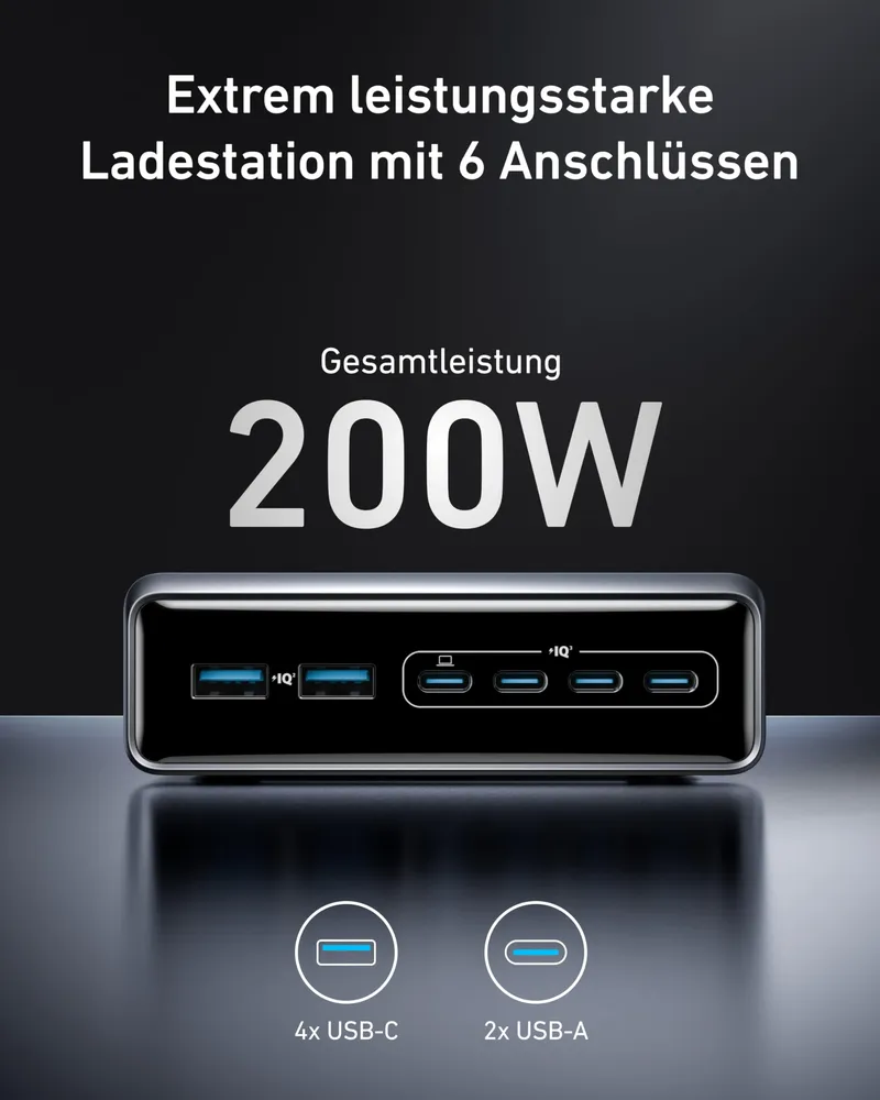 ANKER Prime 200W USB-C Oplader GaN 6 Poorten PD Laptops Bureau — foto 2