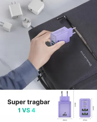 AIONEUS USB C 4-Poorts 40W Snellader USB-C USB-A iPhone — miniatuur 7