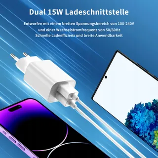 Set van 4 USB Opladers iPhone 16 15 14 Plus Pro Max Android — miniatuur 3