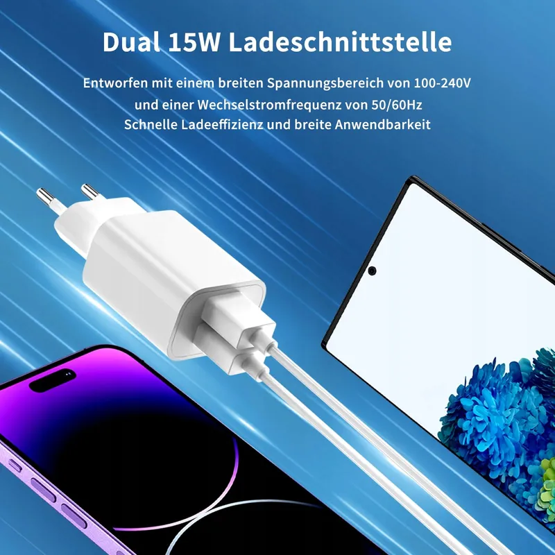 Set van 4 USB Opladers iPhone 16 15 14 Plus Pro Max Android — foto 3