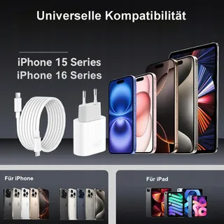 USB C Oplader met Kabel iPhone 16 15 Pro Max iPad 2024 — miniatuur 6