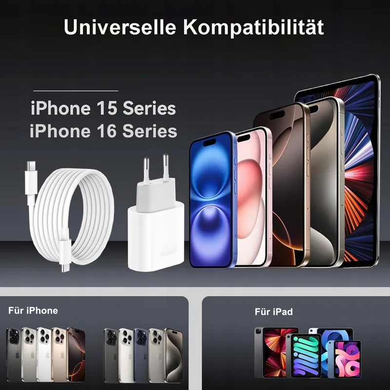 USB C Oplader met Kabel iPhone 16 15 Pro Max iPad 2024 — foto 6