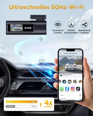 GKU Dashcam 4K 2.5K Voor Achter WiFi GPS 64GB STARVIS Nachtzicht — miniatuur 5