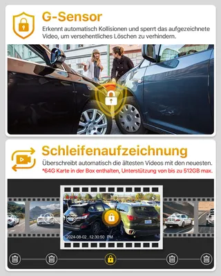 GKU Dashcam 4K 2.5K Voor Achter WiFi GPS 64GB STARVIS Nachtzicht — miniatuur 8
