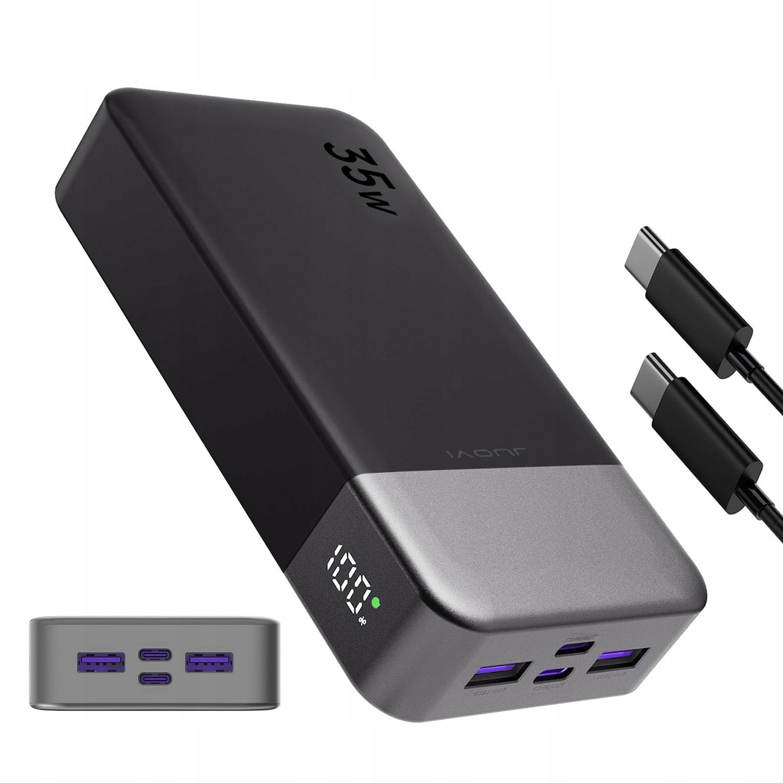 JUOVI Power Bank 20000mAh 35W Snelladen LED iPhone Galaxy