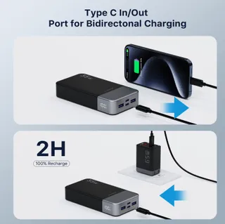 JUOVI Power Bank 20000mAh 35W Snelladen LED iPhone Galaxy — miniatuur 4