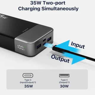 JUOVI Power Bank 20000mAh 35W Snelladen LED iPhone Galaxy — miniatuur 7