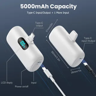 FEOB Power Bank USB C 5000mAh Snel Opladen LCD Samsung — miniatuur 4