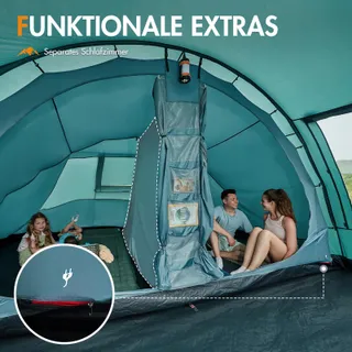 PORTAL Tunneltent 5-6 Personen Waterdicht 3000mm Familietent — miniatuur 7