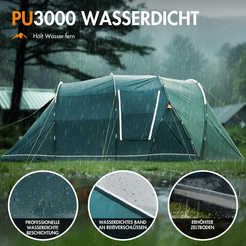 PORTAL Tunneltent 5-6 Personen Waterdicht 3000mm Familietent — foto 4