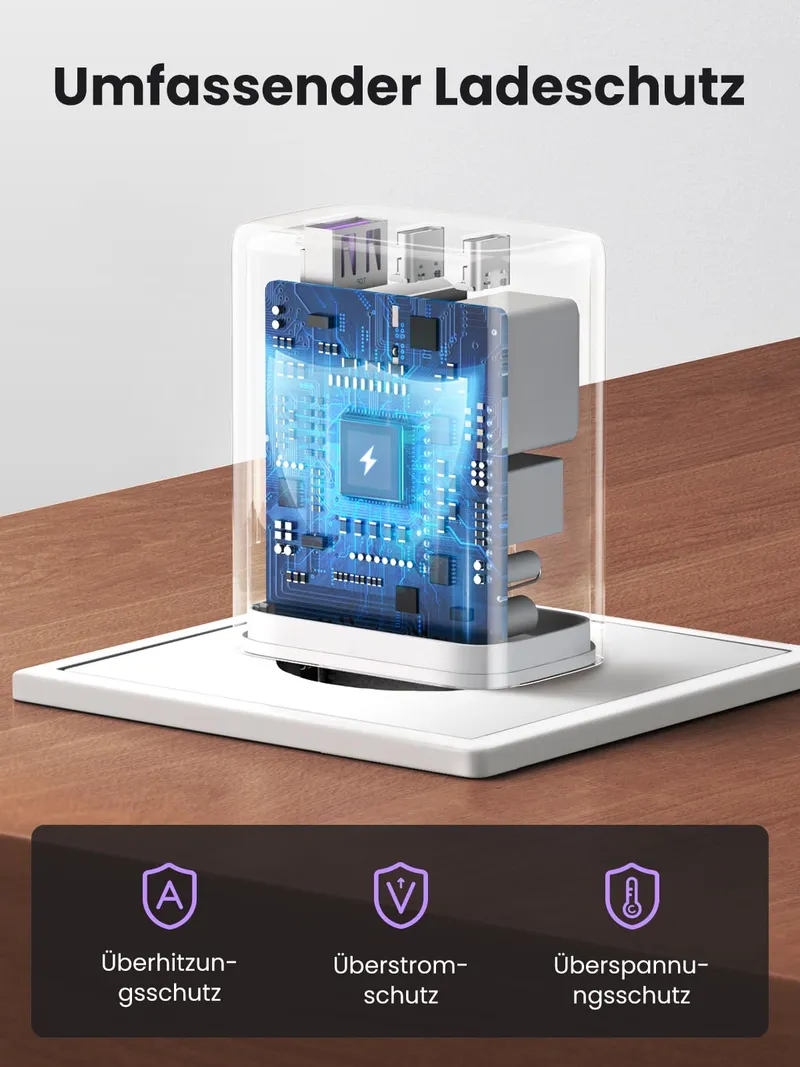 UGREEN USB C Oplader 65W 3-Poorts PPS Snellader — foto 7