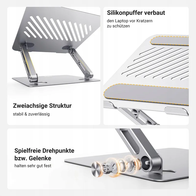 UGREEN Verstelbare Opvouwbare Laptopstandaard Geventileerd 10-17,3 Inch — foto 2